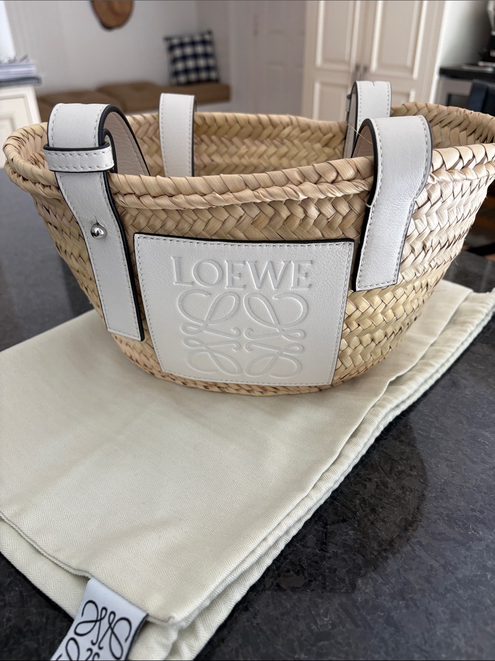 Loewe Small White Raffia - Picture 1 of 5